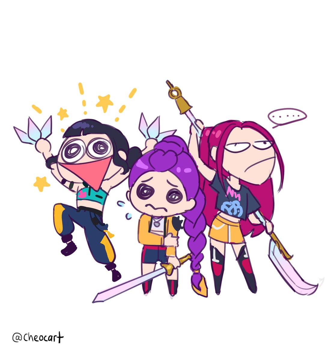 cheocart's tweet image. The trio
#KPOPDEMONHUNTERS #kpopdemonhuntersfanart