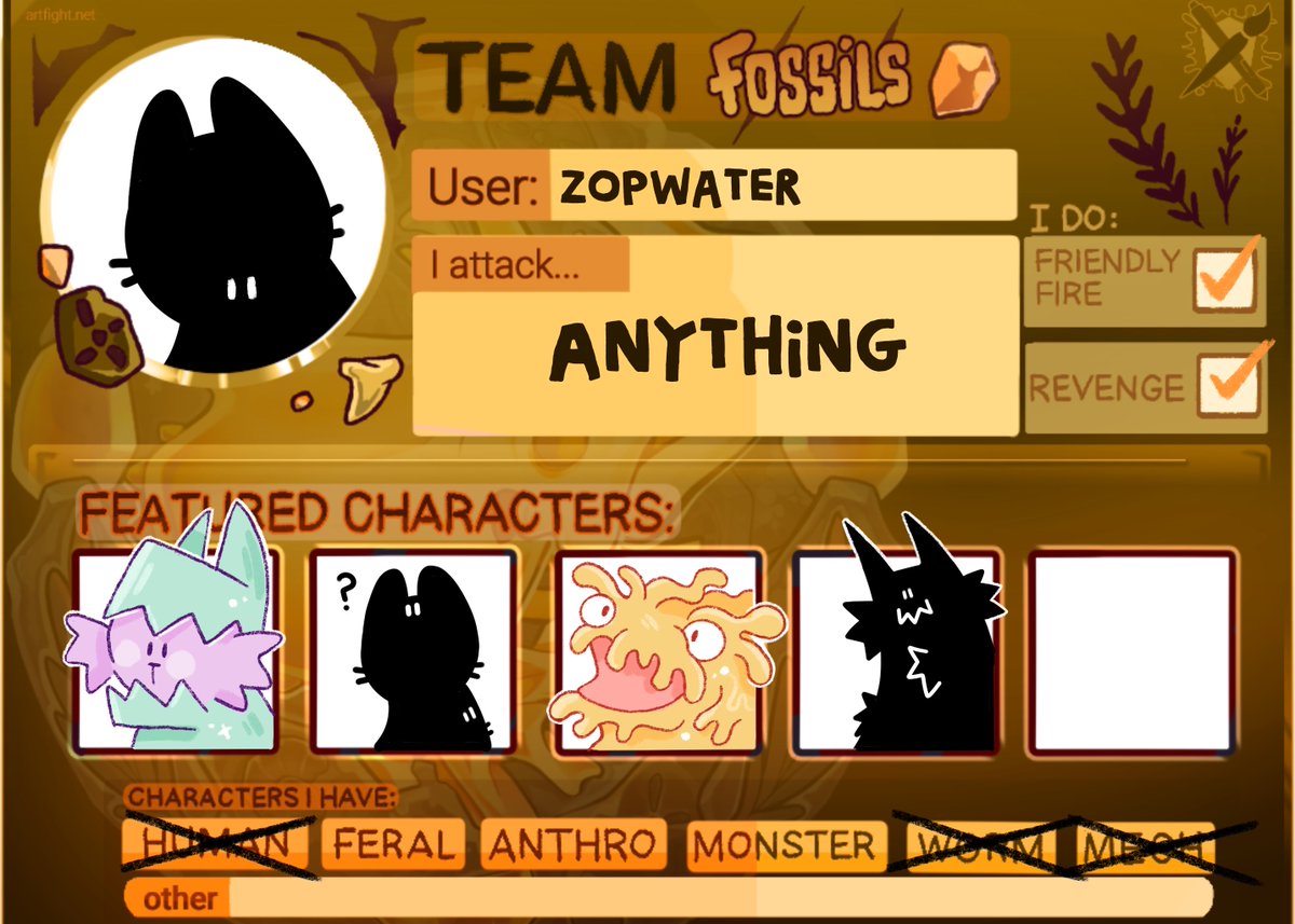 art fight 2025
#artfight #teamfossils