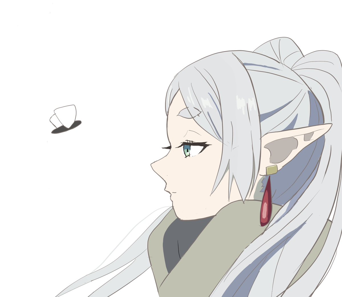 mayoi55432's tweet image. フリーレンの模写をしました🙇
#模写 #イラスト初心者