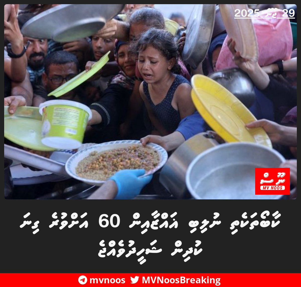 ކާބޯތަކެތި ނުލިބި ޣައްޒާއިން 60 އަށްވުރެ ގިނަ ކުދިން ޝަހީދުވެއްޖެ