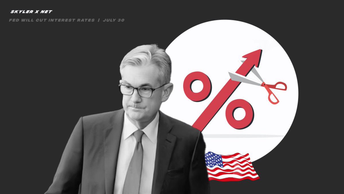 SKYLERXNET's tweet image. The federal reserve will not cut interest rates on July 30 meeting.
In 2 months The Federal Reserve will be Cutting Interest rates. That will be in September 17 meeting.
That would be the first rate cut by the Federal Reserve government.
Another point that is important: There…