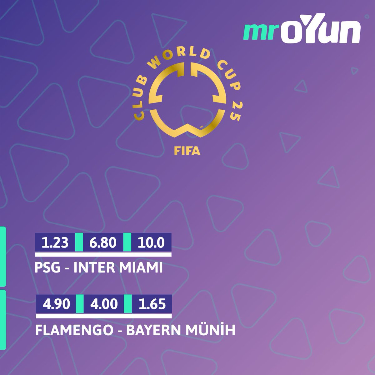 🏆 FIFA Dünya Kulüpler Kupası'nda SON 16 TURU HEYECANI DEVAM EDİYOR!

👀 Bugün kimler çeyrek finale yükselecek?

✅ Günün fikstüründe hemen oyna ve kazan.