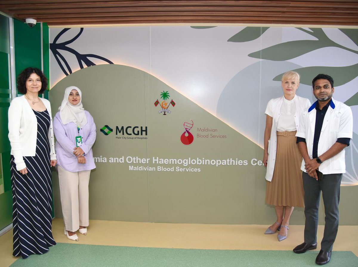 Hulhumalé Hospital (@hmh_mv) on Twitter photo Male’ City Group of Hospitals is delighted to welcome Prof. Alla Shepelkevich, Head of Endocrine Association, Ministry of Health Republic of Belarus, as part of the ongoing collaboration under the Belarus-Maldives Medical Assistance Initiative.
<a href="/MoHmv/">Ministry of Health</a> <a href="/MBS_mv/">Maldivian Blood Services</a> Male’ City Group of Hospitals is delighted to welcome Prof. Alla Shepelkevich, Head of Endocrine Association, Ministry of Health Republic of Belarus, as part of the ongoing collaboration under the Belarus-Maldives Medical Assistance Initiative.
<a href="/MoHmv/">Ministry of Health</a> <a href="/MBS_mv/">Maldivian Blood Services</a>