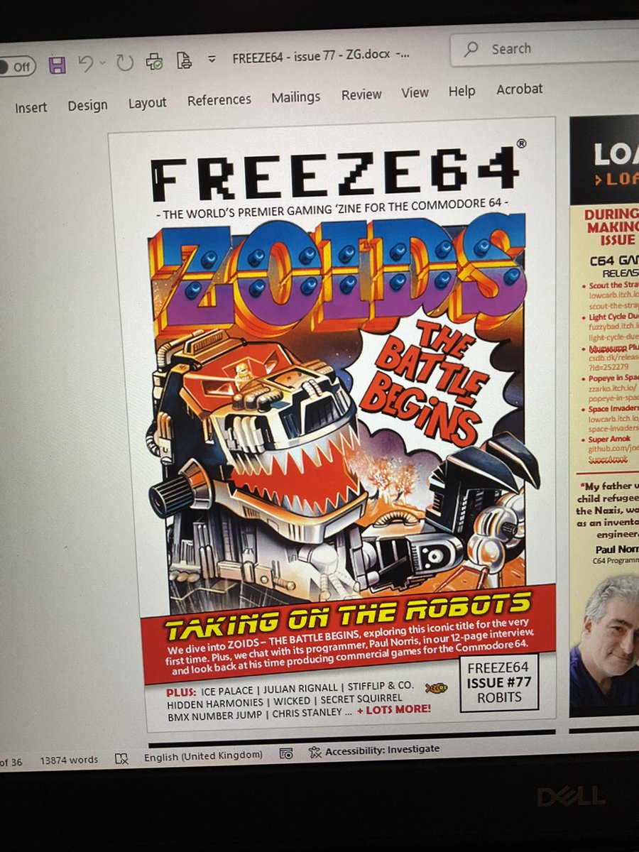 FREEZE64UK's tweet image. FREEZE64 issue 77 is all designed, written and typeset, and is currently with Frank Gasking who is working his proof-reading magic on it 😊👍
Scheduled for July 2025 release.
freeze64.com/freeze64-issue…
#Commodore64 #C64
