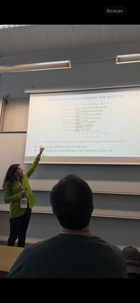 Thanks to <a href="/koebenhavns_uni/">Københavns Uni</a> for hosting such a fantastic Society for Economics Dynamics conference in my hometown Copenhagen and for accepting my research: “Why firms lay off workers instead of cutting wages” (see photo ) with <a href="/MariannaKudlyak/">Marianna Kudlyak 🇺🇦🇺🇸</a> <a href="/AntoineBertheau/">Antoine Bertheau</a> and “Which workers