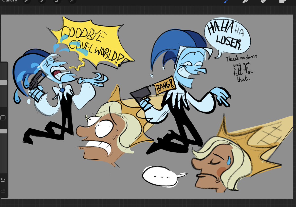 CaptainAngler's tweet image. Whenever I paint I gotta recover by sketching dumb cartoons