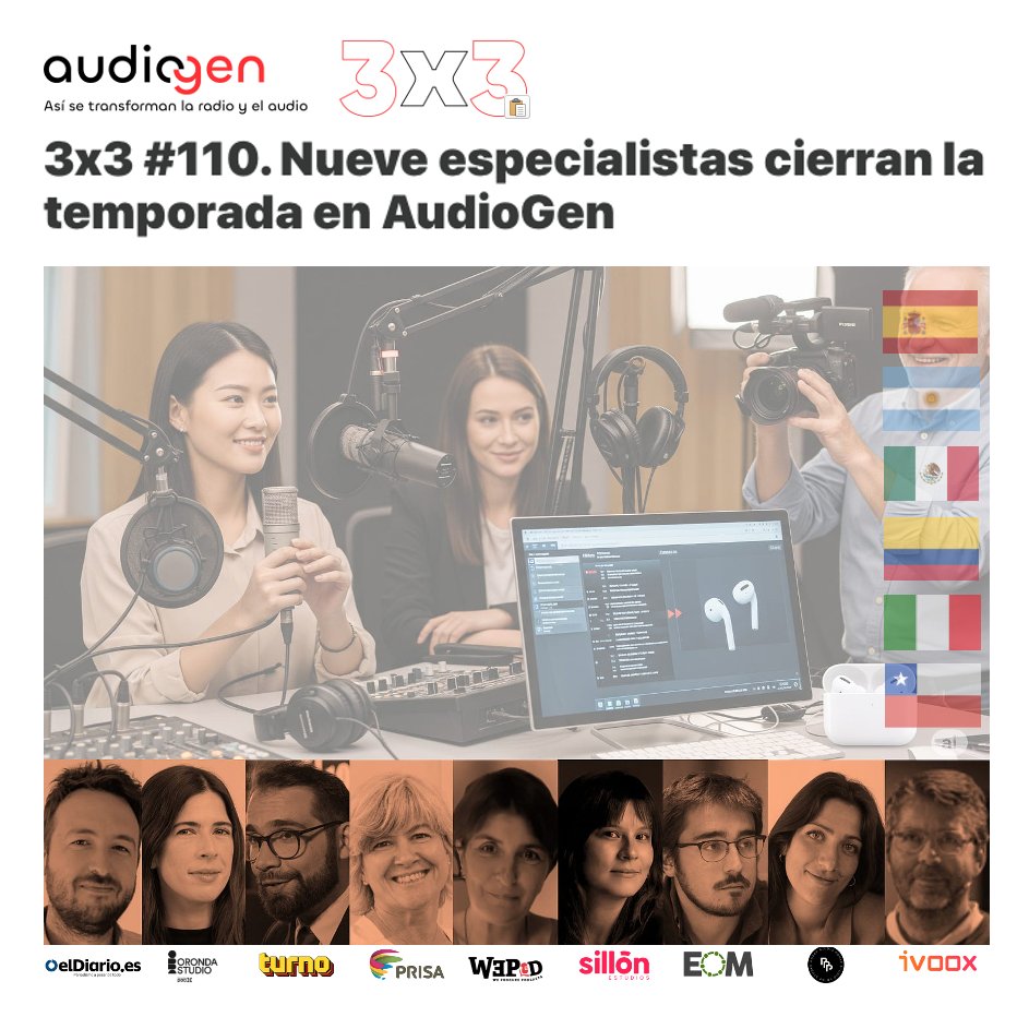 LuismiPedrero's tweet photo. La ya tradicional encuesta a 9 especialistas cierra la temporada 2024/25 en #AudioGen aportando luminosas claves para valorar 3 dicotomías en la industria de #audio hablado bajo demanda:
🎙️ #Podcasts vs #radio
📺 #Audio vs #video
🔁 #Pasado vs #futuro
🔗 https://t.co/lLu1ARrj9u https://t.co/2xPHC2vTX3