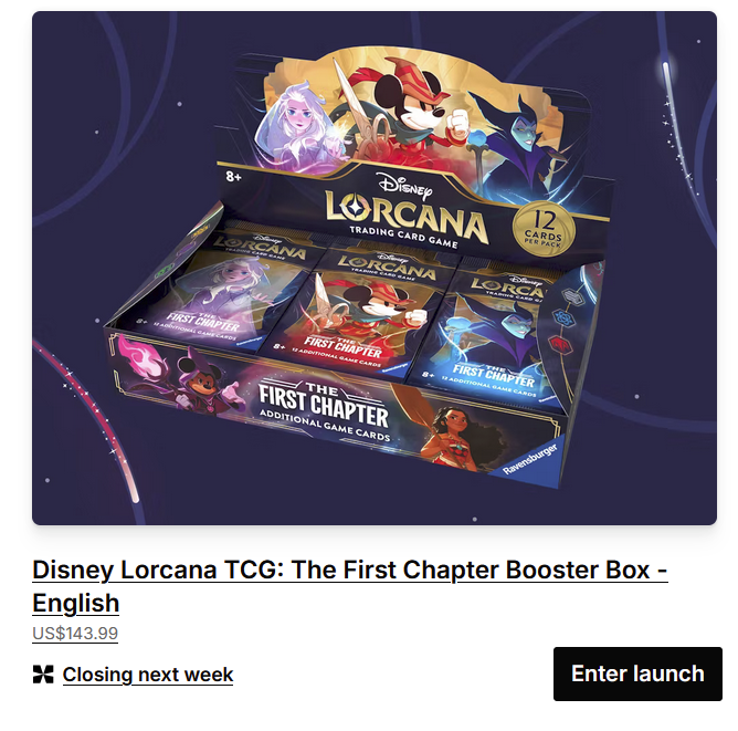 Enter the EQL drop for The First Chapter Lorcana - English booster boxes  https://t.co/DJYIvb6fAc