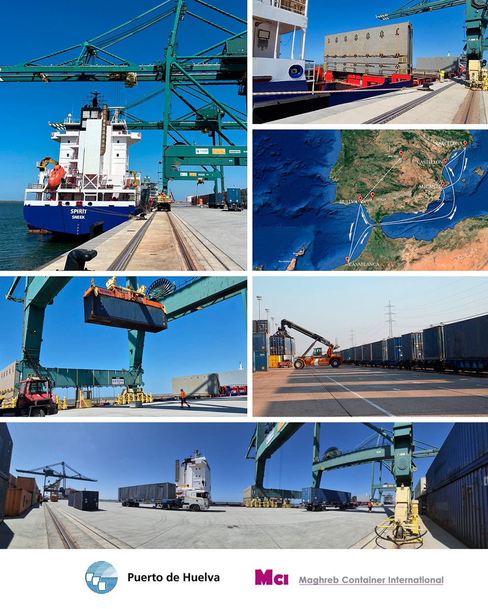 APHuelva's tweet image. 🎂Celebramos el 2º aniversario de la línea marítima #contenedores #Huelva #Casablanca operada por #MaghrebContainerInternational #MCI, que conecta la península y #Marruecos🇪🇦🇲🇦 con una salida marítima semanal directa los jueves, descargando los viernes en el puerto de #Casablanca