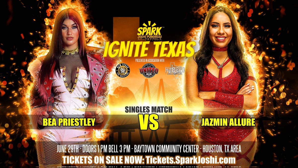 SPARK Joshi Puroresu of America (@sparkjoshipuro) on Twitter photo Due to an injury, Koguma will be replaced by Bea Priestley.
However, Koguma will still be able to participate in the Meet & Greets purchased by pre-sale!
TODAY: <a href="/BeaPriestley96/">BEA PRIESTLEY</a> vs <a href="/JazminAllure/">Jazmin Allure</a> at IGNITE TEXAS!
tickets.sparkjoshi.com
Few tickets left!
#Wrestling #プロレス Due to an injury, Koguma will be replaced by Bea Priestley.
However, Koguma will still be able to participate in the Meet & Greets purchased by pre-sale!
TODAY: <a href="/BeaPriestley96/">BEA PRIESTLEY</a> vs <a href="/JazminAllure/">Jazmin Allure</a> at IGNITE TEXAS!
tickets.sparkjoshi.com
Few tickets left!
#Wrestling #プロレス