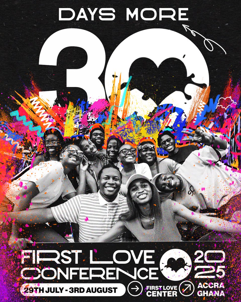 Only 30 days to go!
Something is already shifting in the spirit. You can feel the pull, the stirring — the preparation. The Lord is there. And we’re coming with expectation in our hearts and fire in our steps. 🔥

📍First Love Conference 2025
📅 29th July – 3rd August

#FLC2025
