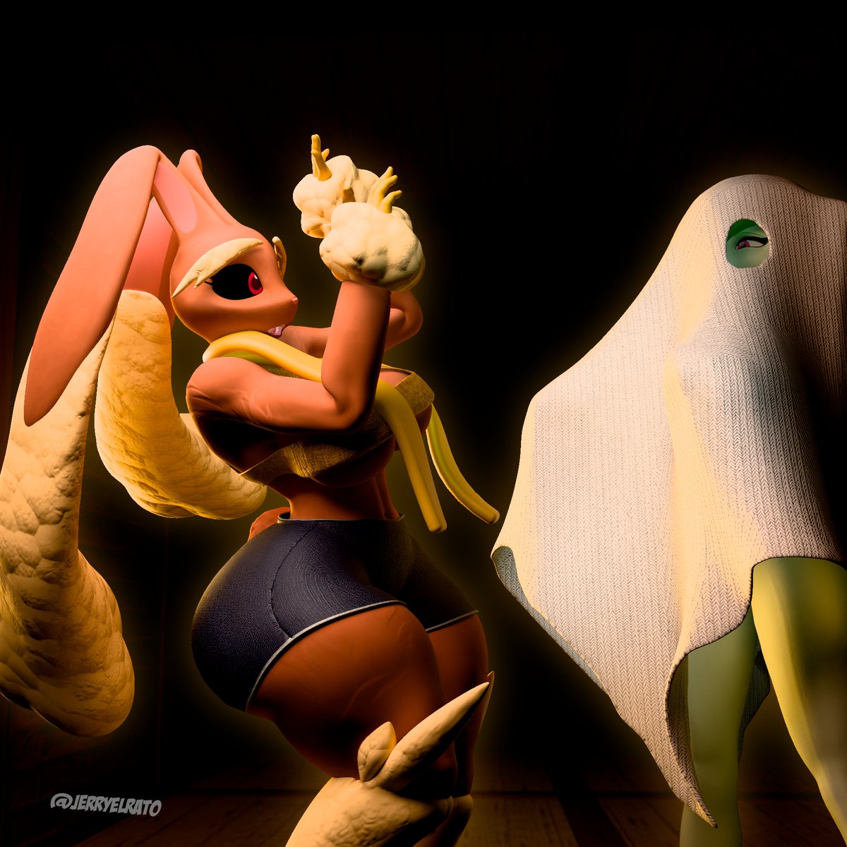 Lopunny and the banshee.

Request by : <a href="/ShasTown12/">Root town comics</a> 
Models by : <a href="/SirWarfare/">MrWarfaremachine</a>