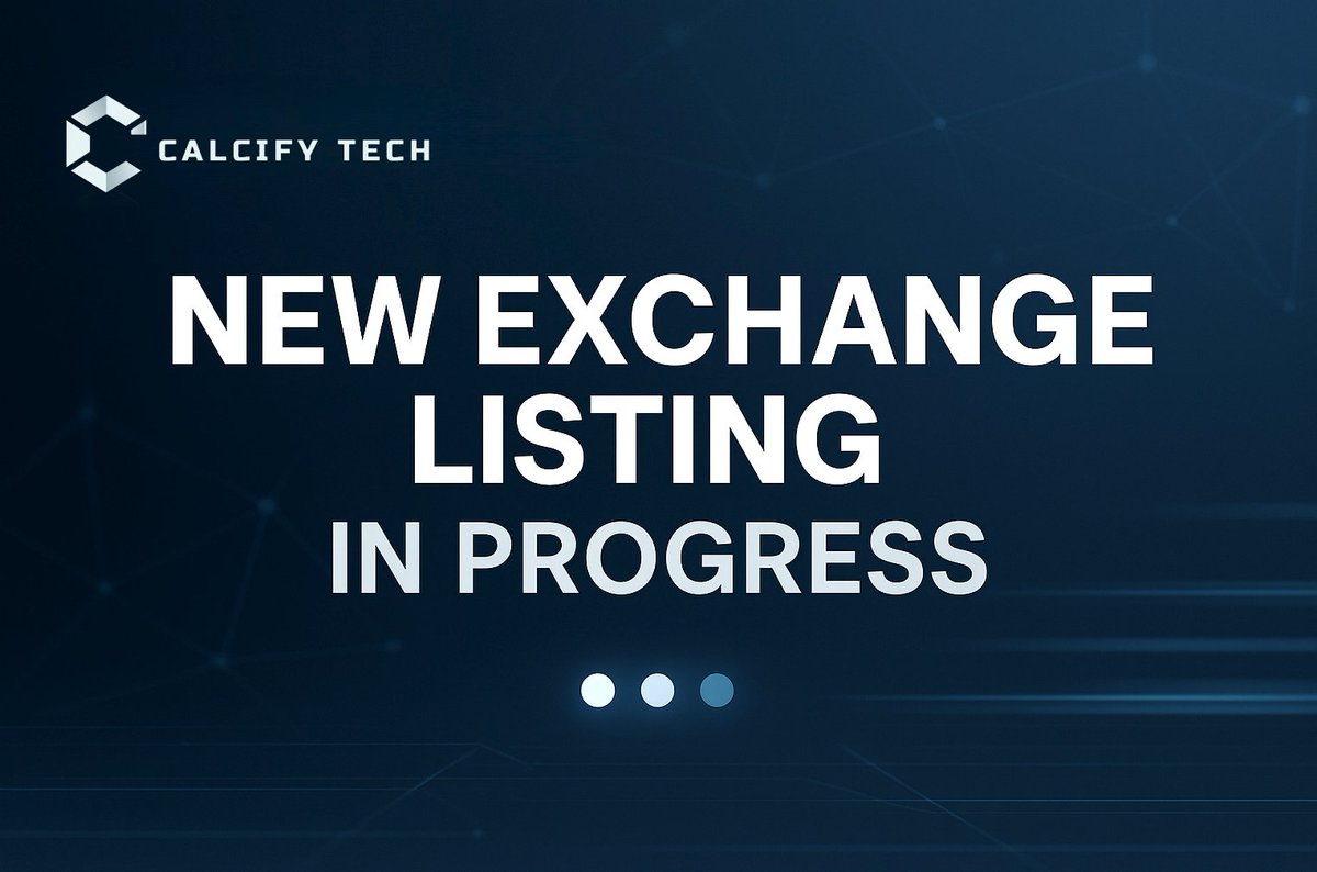 Calcify Tech (@calcifytech) on Twitter photo 🆕Another one loading…
We’re in the listing process with a new exchange right now.
More details soon. Stay tuned.
#CalcifyTech #Web3Infra #Listing #BuildInPublic 🆕Another one loading…
We’re in the listing process with a new exchange right now.
More details soon. Stay tuned.
#CalcifyTech #Web3Infra #Listing #BuildInPublic