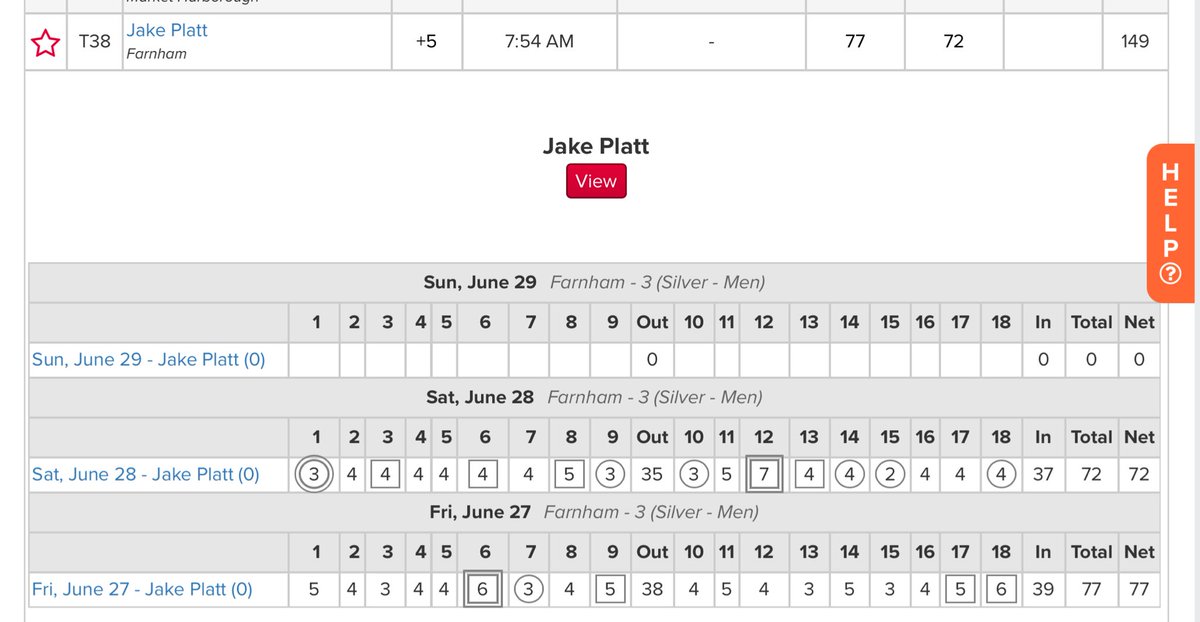 Farnham GC Juniors (@gcfarnham) on Twitter photo Cut made ✅
Congrats to <a href="/farnhamgc/">Farnham Golf Club</a> Junior Captain <a href="/plattmanj12/">Jake Platt</a> on making the cut <a href="/EnglandGolf/">England Golf</a> U18 Championship!
Jake birdied three of the last five holes, including the 18th, to make it through on the number! 💪
Good luck for the final 36 holes today 🍀 Cut made ✅
Congrats to <a href="/farnhamgc/">Farnham Golf Club</a> Junior Captain <a href="/plattmanj12/">Jake Platt</a> on making the cut <a href="/EnglandGolf/">England Golf</a> U18 Championship!
Jake birdied three of the last five holes, including the 18th, to make it through on the number! 💪
Good luck for the final 36 holes today 🍀