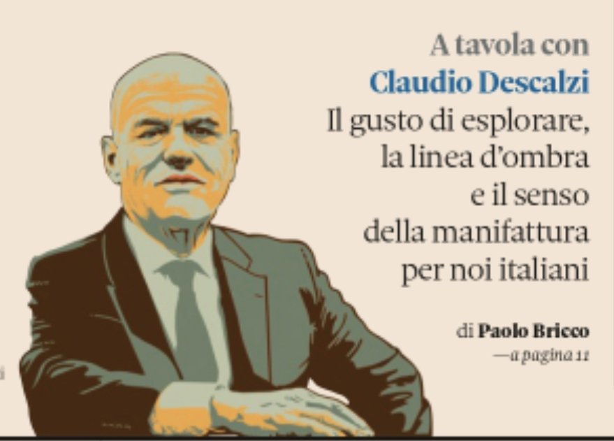 Su <a href="/sole24ore/">IlSole24ORE</a> sono A Tavola Con Claudio Descalzi, Ceo di <a href="/eni/">eni</a>. Il modello italiano sui mercati mondiali. E la traiettoria personale di un ragazzo milanese di Porta Romana figlio di intellettuali, super nerd, diventato Oil Man stando sulle piattaforme, nei deserti e nelle foreste.