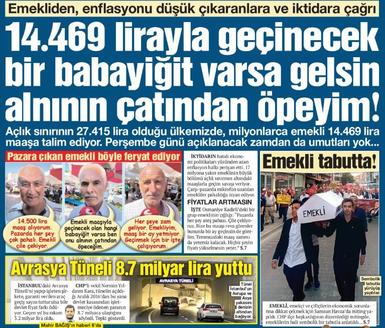 Emekliden enflasyonu düşük çıkaranlara ve iktidara çağrı‼️

14.469 lirayla geçinecek bir babayiğit varsa gelsin alnının çatından öpeyim‼️

#EytEfHAKiçinKadıköyde
<a href="/_cevdetyilmaz/">Cevdet Yılmaz</a> <a href="/isikhanvedat/">Prof. Dr. Vedat Işıkhan</a>
Kemal Kılıçdaroğlu Hikmet Vatan 
İmamoğlu Özgür Osayi Mansur 
Charles John Duran Uğurcan