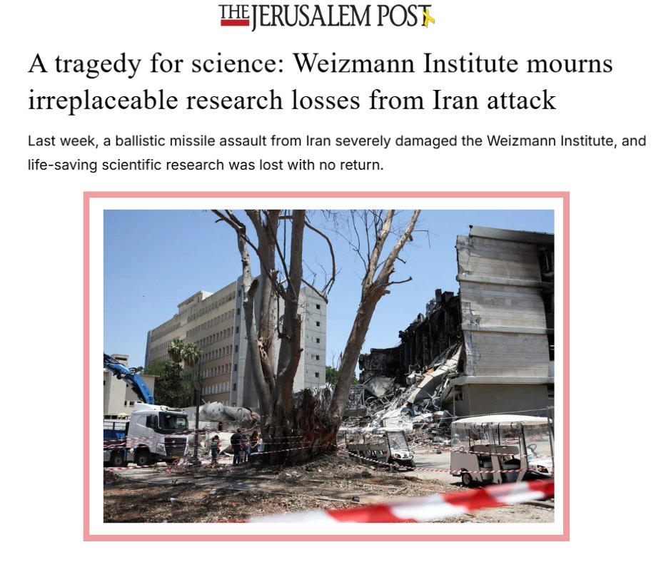 IsraelAcademy's tweet image. In the wake of the severe Iranian attack on the Weizmann Institute of Science, heartbreaking reports are emerging of the scale of damage inflicted on some of Israel’s leading research laboratories.
Among those affected are labs working on cancer treatment, regenerative medicine,…