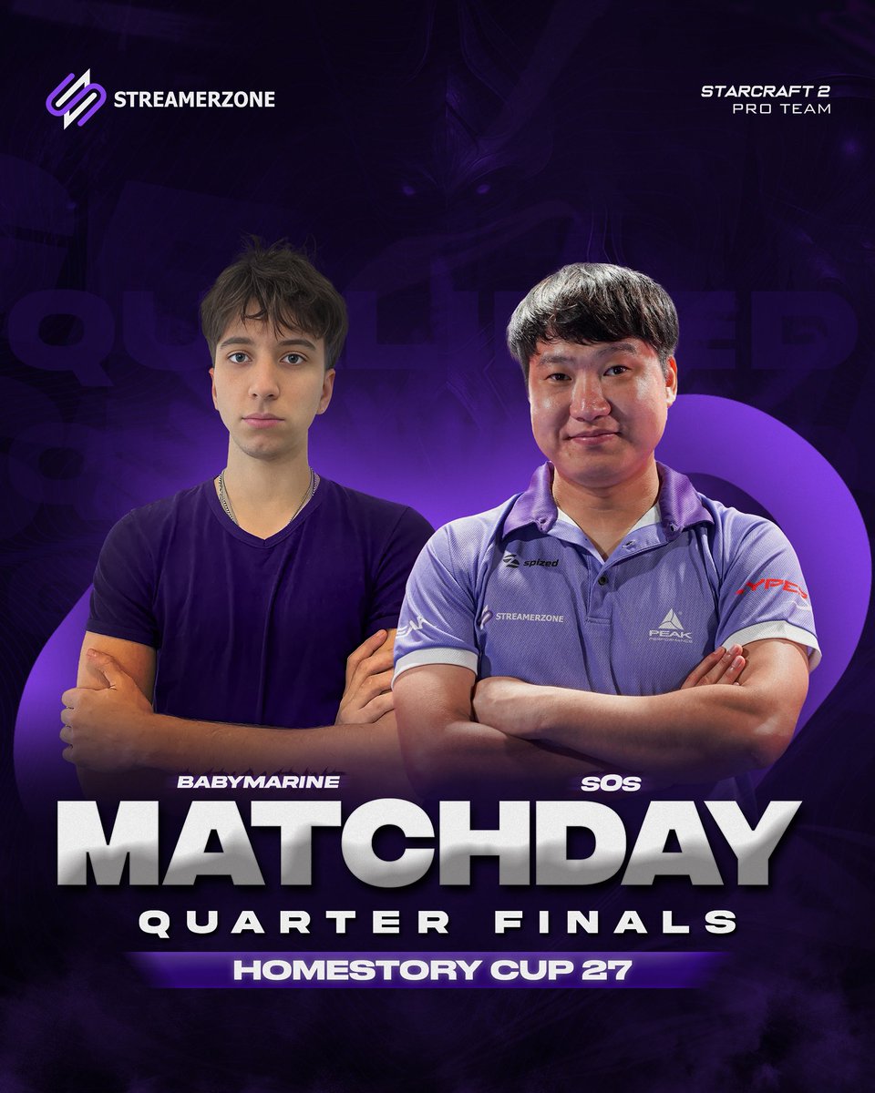 We’re moving forward! 💥
BabyMarine 🇮🇹 and sOs 🇰🇷 have qualified for the HomeStory Cup XXVII Quarterfinals and are playing TODAY live from Krefeld at the iconic TakeTV Studio! 🏆🎮

Let’s bring the heat to the playoffs! 💪
#HSCXXVII #StarCraft2 #HomeStoryCup #TakeTV