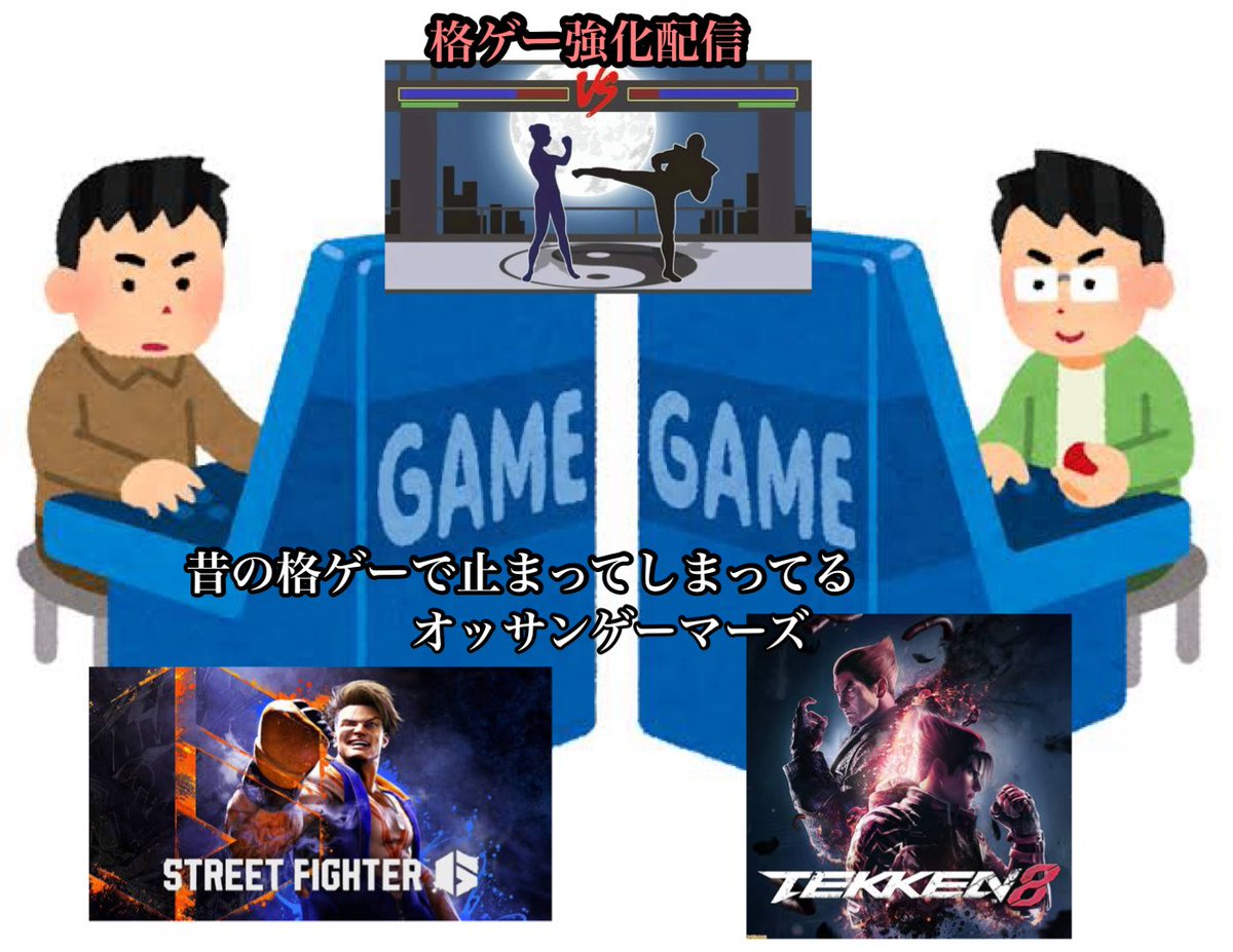 お疲れ様です🌃とりあえず基本操作から又勉強📚がてらにやってきましょう🎮　格ゲー強化配信オッサンゲーマーズ　間も無く鉄拳🤛からのスト6で宜しくお願い致します。#スト6 
#鉄拳8 
#格ゲー