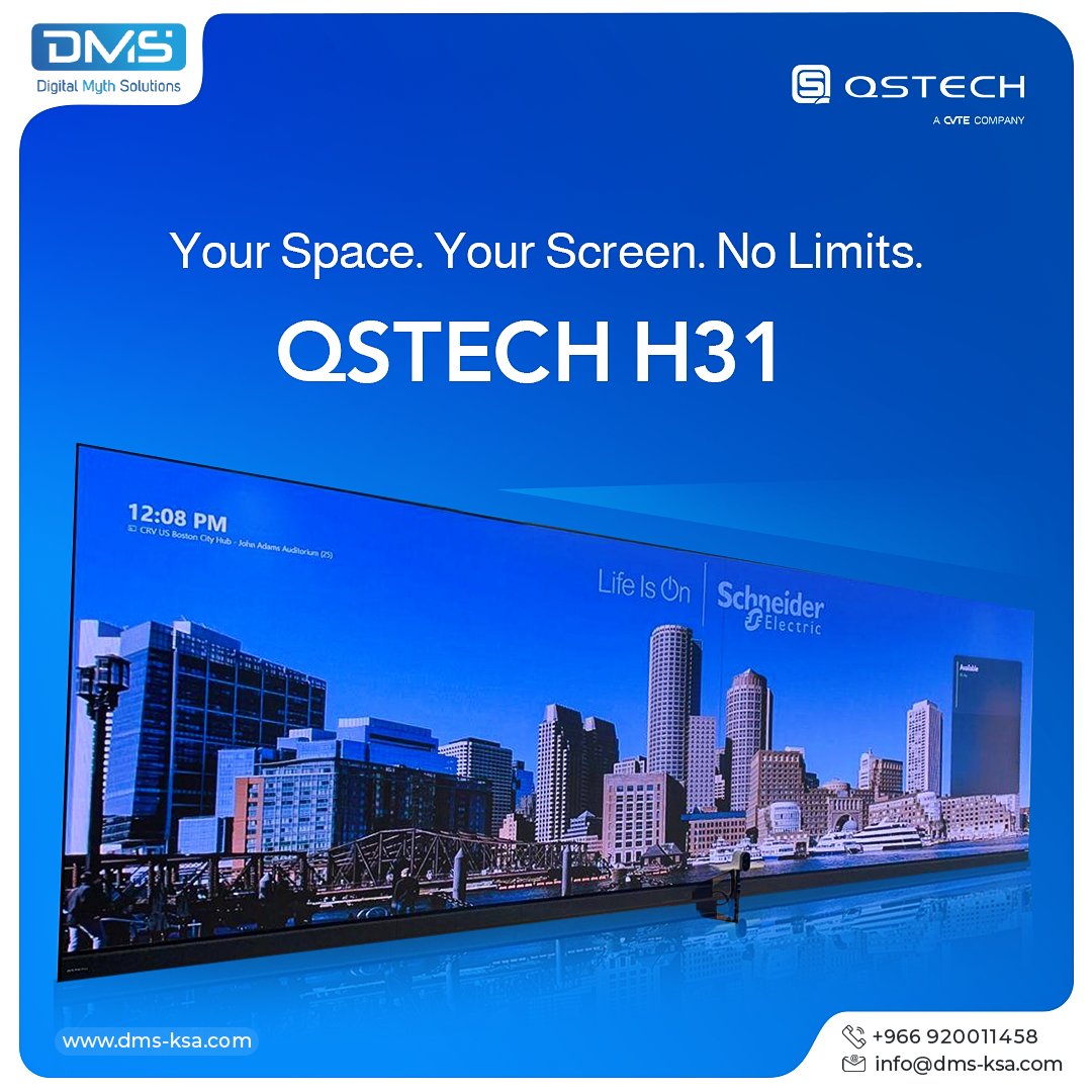 dmsksa's tweet image. Your Space. Your Screen. No Limits.
Why compromise on screen size when you can customize it? QSTECH H31 adapts to your space—meeting rooms, event halls, control centers—no fixed dimensions, just perfect fit!
✔️Scalable &amp;amp; sleek – Tailored to your needs.
✔️Crystal-clear visuals –…