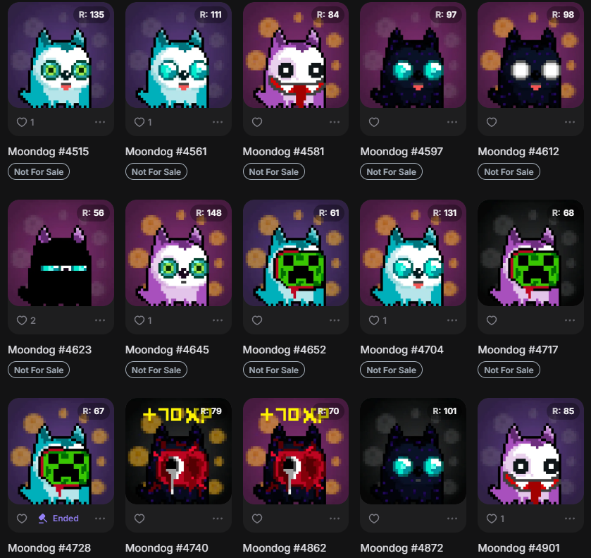 Auctions are over, enjoy your new Moondogs