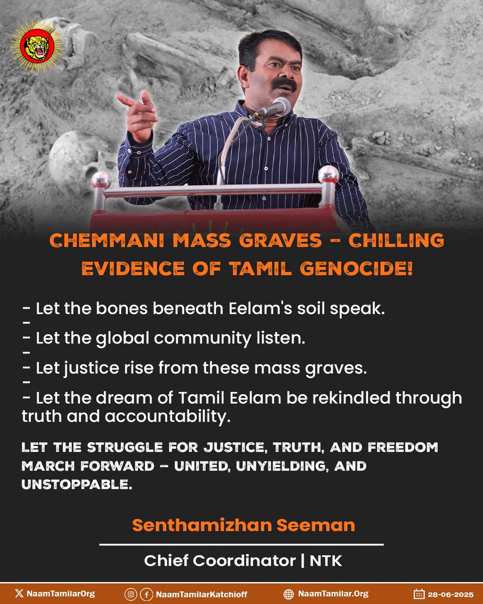 Chemmani Mass Graves – Chilling Evidence of Tamil Genocide! 

The recent unearthing of skeletal remains of 5 Tamils, including a child, near Chemmani in Jaffna confirms the brutal genocide committed against the Tamil people. This grave site came to light following the 1996 rape