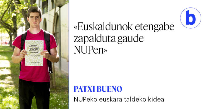 🗣 NUPen «inola ere» ez dago bizitzerik euskaraz, Patxi Buenoren esanetan. Are: «Euskaldunok nahiko marjinatuak gaude». Txosten batean jaso dute egoera.
<a href="/UrdalletaIrati/">Irati Urdalleta</a> 

berria.eus/euskal-herria/…