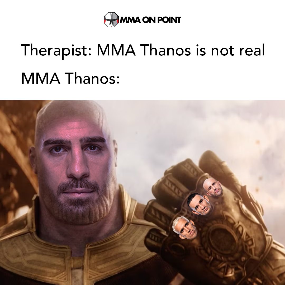 Three more stones and MMA Thanos will be unstoppable 🪨