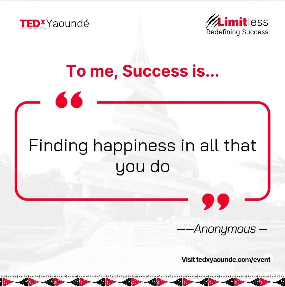 🔊 What Success means to our participants...

Visit our Website at → tedxyaounde.com/event

#TedxYaoundé 
#Tedxparticipants