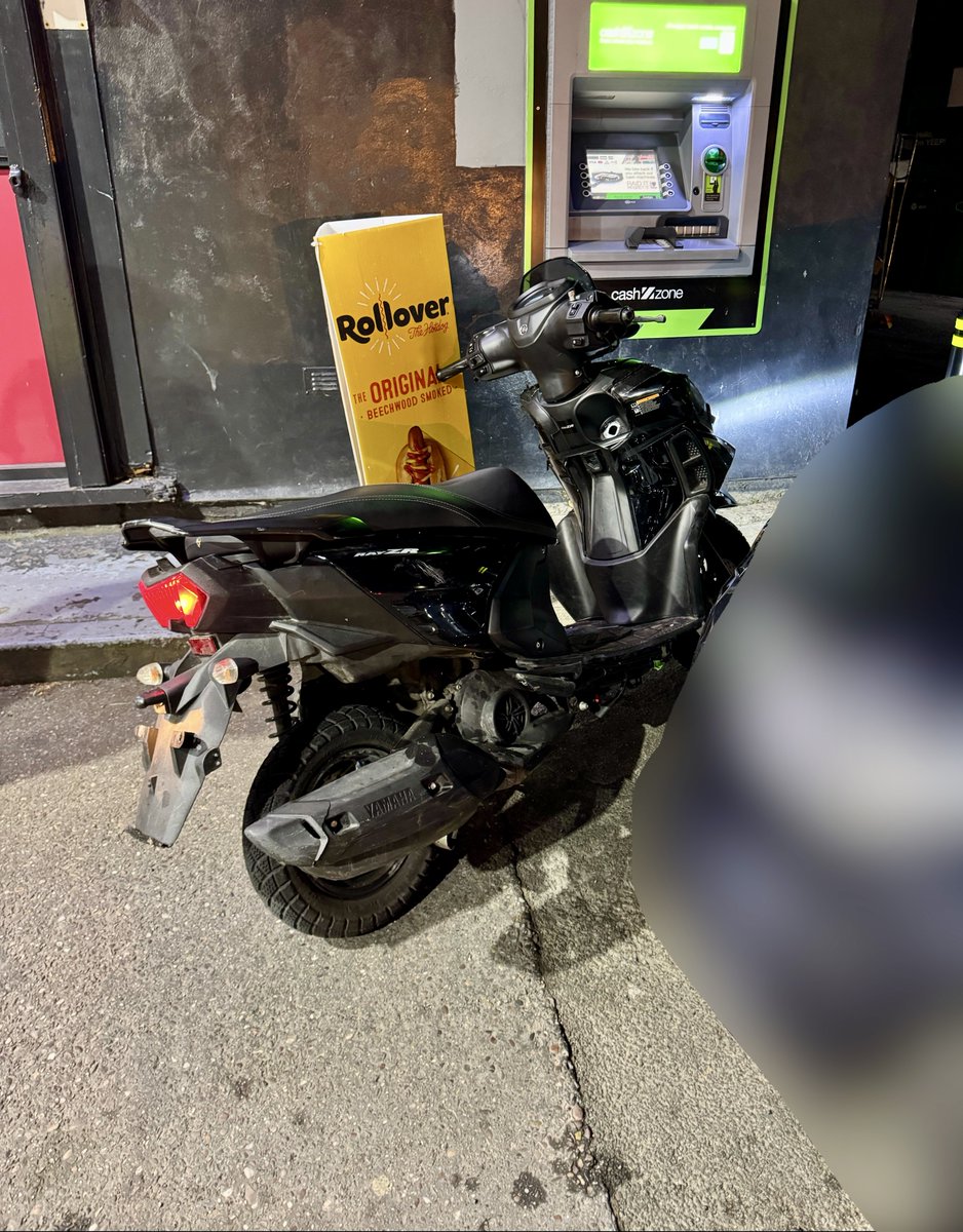 Trafficwmp's tweet image. #RoadCrimeTeam officers saw this stolen moped being ridden by a male in a balaclava in the early hours around Kings Heath. The vehicle was blocked in when it came to a stop and the rider was arrested.