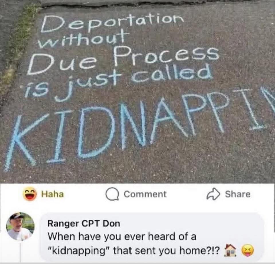 Great point "Ranger"! 🤣
Best reply to this idiotic comment I've seen so far! 🤣