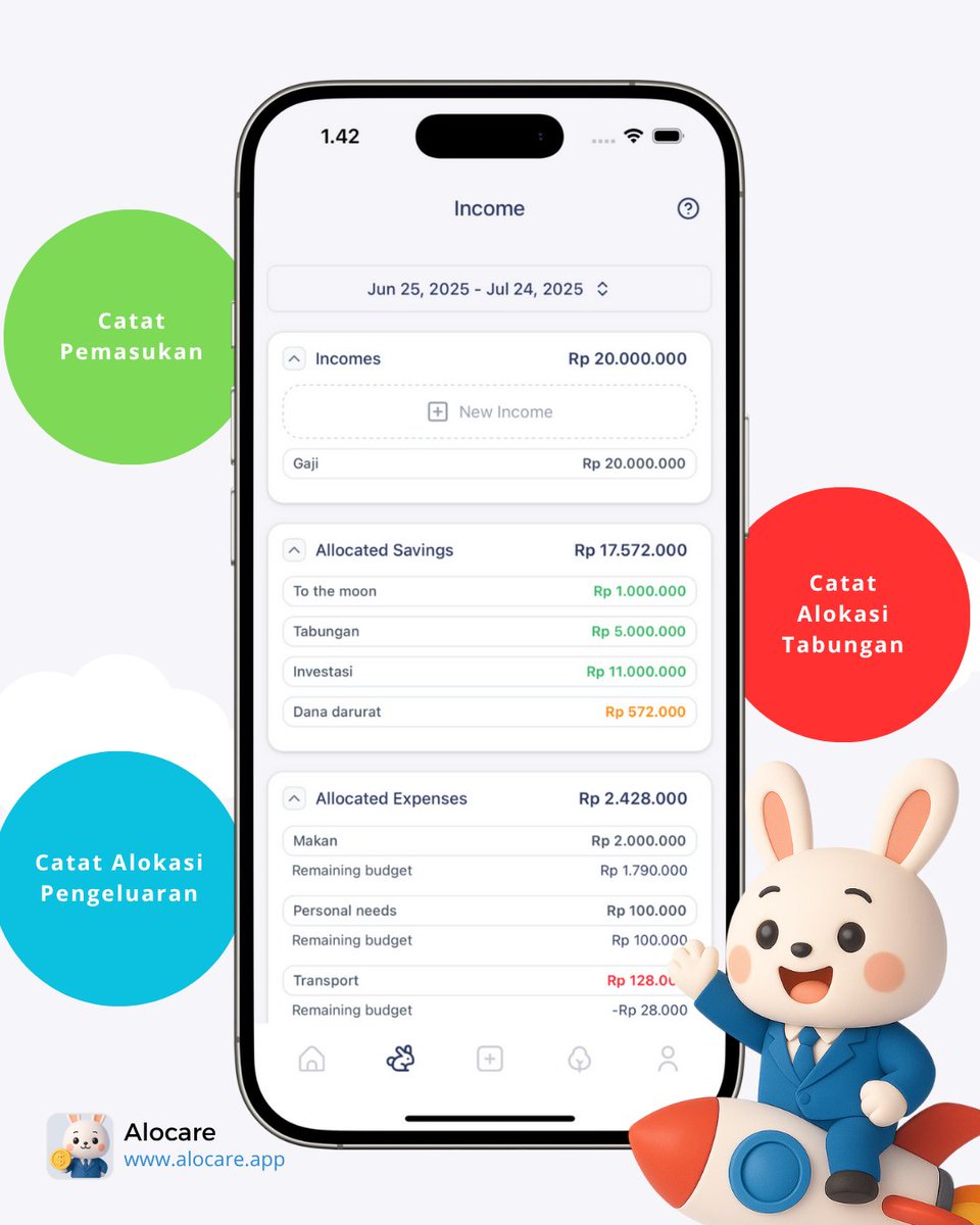 keevnx's tweet photo. Dari spreadsheet, akhirnya bikin SaaS. Kenalin, Alocare—sebuah aplikasi yang lahir dari kesadaran saya akan pentingnya manage keuangan. https://t.co/UC2umTpGTD