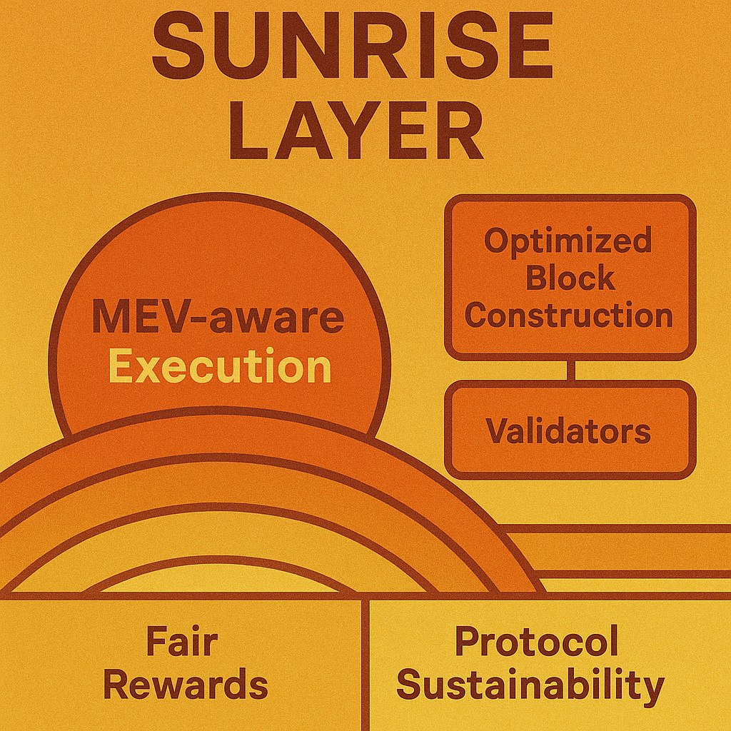 0xpatrikk's tweet image. #SunriseLayer captures MEV (Miner Extractable Value) through a protocol-native design that routes value back to the network rather than external actors. 
@SunriseLayer  #MEV #BlockchainEconomics #Web3Infrastructure