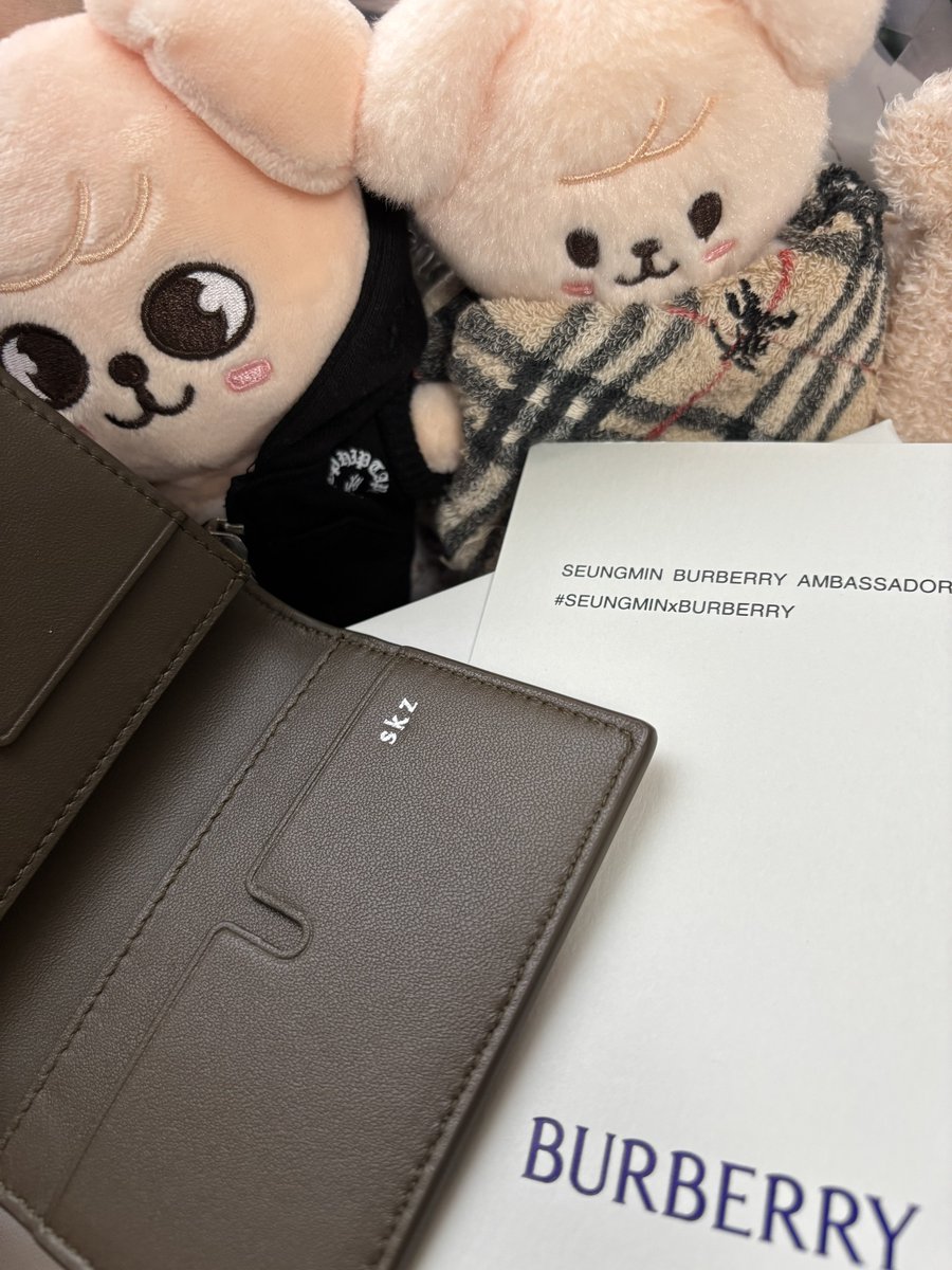 shisu_07's tweet photo. スンちゃんのアンバサダー就任祝いでBURBERRYらしいカードケースを買いました✨　
中のイニシャルはSKZにしてもらいましたー(メッセージカード遊んじゃった笑)

バーバリー様　ありがとうございます😊

SEUNGMIN BURBERRY AMBASSADOR #SEUNGMINxBURBERRY #Seungmin #승민  @Stray_Kids @Burberry https://t.co/xQatJojiGl
