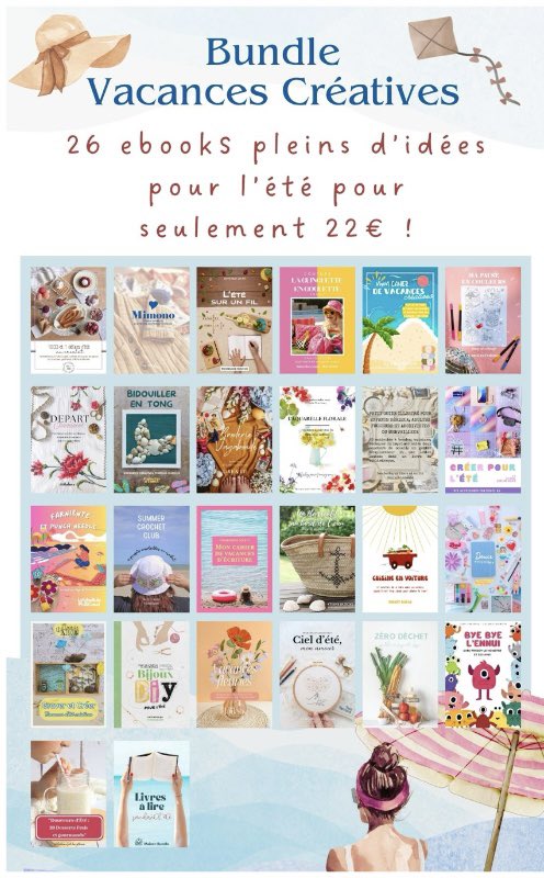 Mon nouvel ebook d’écriture est en vente dans le bundle vacances créatives avec 25 autres ebooks (couture, broderie, crochet, bricolage, Junk journaling…) pour 22€ !
bundlevacancescreatives.fr/?ref=marjolain…