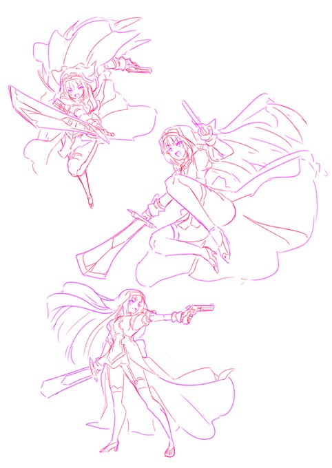 シャルロットちゃんのアクションポーズを考えるのたのちい