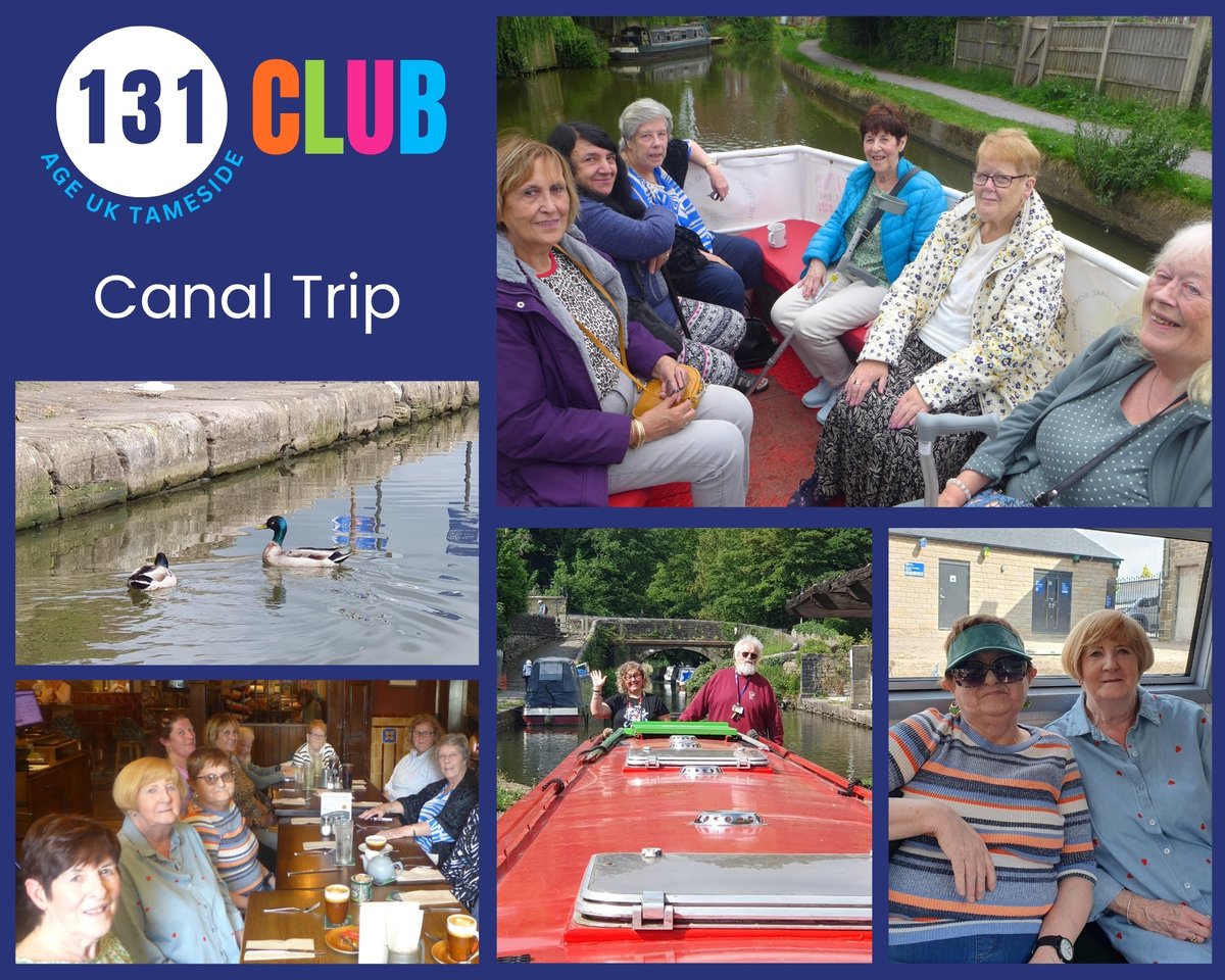 Our 131 Club recently enjoyed a lovely cruise on the canal with New Horizons Canal Boat.
Having built up an appetite, we then indulged in a gorgeous meal at the Spread Eagle pub in Romiley. A truly perfect day out!
For info about our 131 Club call 0161 308 5000.
