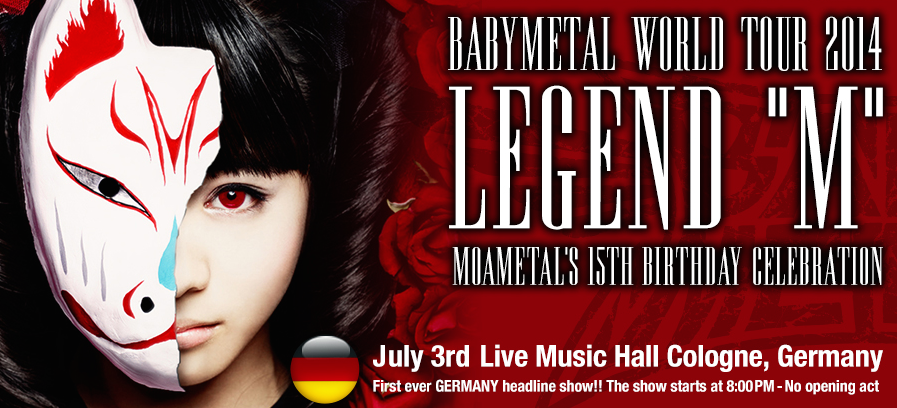 ThisD_BABYMETAL's tweet photo. 2014年7月3日,BABYMETALがドイツ・ケルンのLIVE MUSIC HALLで単独ライブ「BABYMETAL WORLD TOUR 2014」を敢行。MOAMETALが「ヘドバンギャー!!」のメイン・ボーカルを務めた。 https://t.co/rznyiJqMiQ