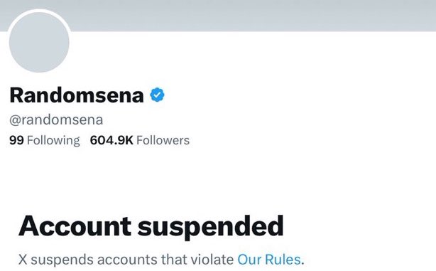 This <a href="/randomsena/">Randomsena</a> 's account should be restored immediately, Nationalism isn’t crime.
 #restorerandomsena
