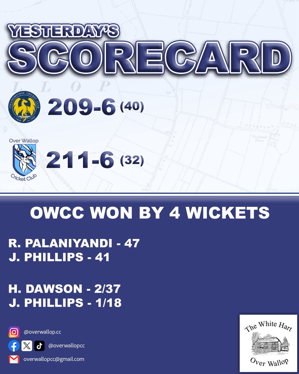 OverWallopCC's tweet image. A HUGE victory for Over Wallop yesterday as we get back to winning ways away at Collingbourne.