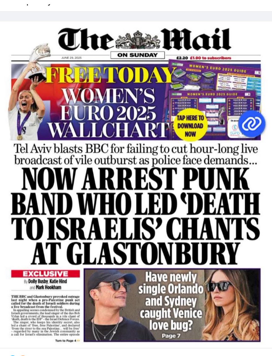 Angela Epstein (@adepstein1) on Twitter photo Yesterday <a href="/glastonbury/">Glastonbury Festival</a> mutated from music festival into Nuremberg rally. Calling for death of Israelis is not legitimate political protest or free speech but bastardising of both - all of which was broadcast by BBC. Festival should be taken off air. Yesterday <a href="/glastonbury/">Glastonbury Festival</a> mutated from music festival into Nuremberg rally. Calling for death of Israelis is not legitimate political protest or free speech but bastardising of both - all of which was broadcast by BBC. Festival should be taken off air.
