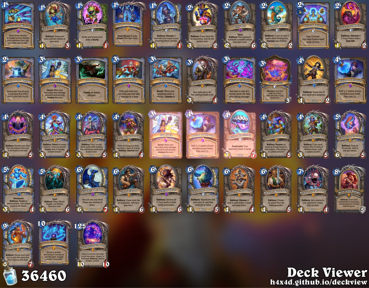 Reno Un'goro's Quest Mage: (theorycrat)
Need to try it to improve the use of this new quest! 🧙‍♂️