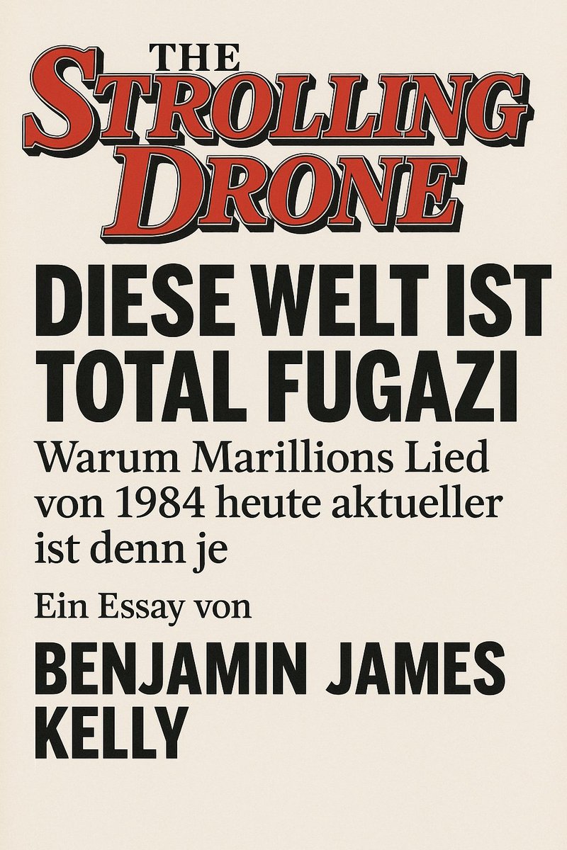 csFraudAnalysis's tweet image. The Strolling Drone
Kultur &amp;amp; Kritik · Ausgabe 29. Juni 2025
**„Diese Welt ist total fugazi“
#wirecardsoundtrack #fugazi #marillion #benjaminjameskelly

Warum Marillions Lied von 1984 heute aktueller ist denn je - Ein Essay von Benjamin James Kelly

Es gibt Bands, deren Songs