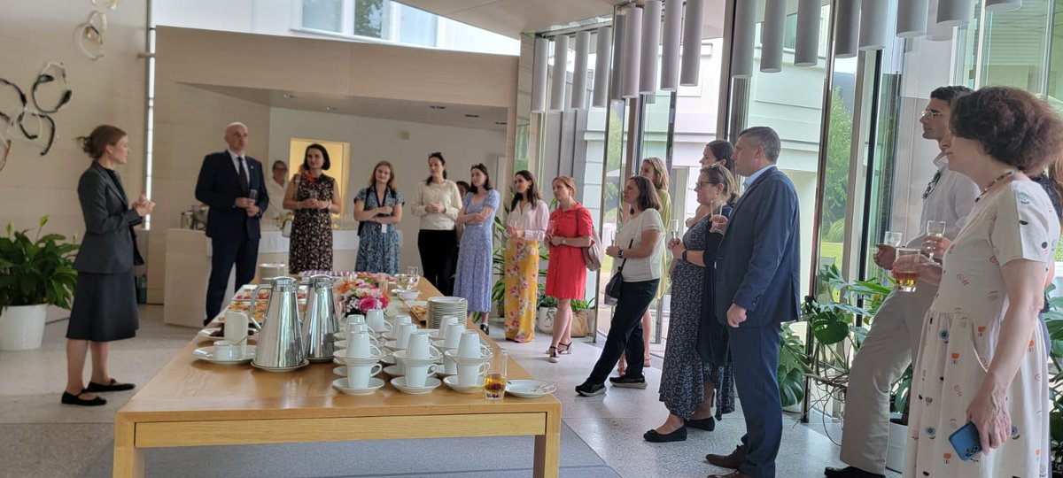 W1D_OSCE's tweet photo. 🙏@NorwayOSCE and Amb. @EllenSvendsen3 for hosting Friday's networking event for the W1D #mentoring program.   

We heard from one of our fantastic mentoring pairs on what they have gained from the program so far.

We will open for new mentors &amp; mentees in Sept -watch this space! https://t.co/DDs3TgxOFj