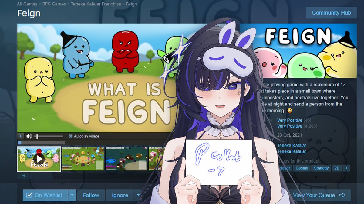 any VTubers want to collab with me?

adakah yang mw main Feign sama akuu -7
BESOK BGT WAOKWOKWOK- kalo ga sampe 7 buat besok, bakal di reschedule
((do comment bisa tida besok atau bisanya minggu depan))