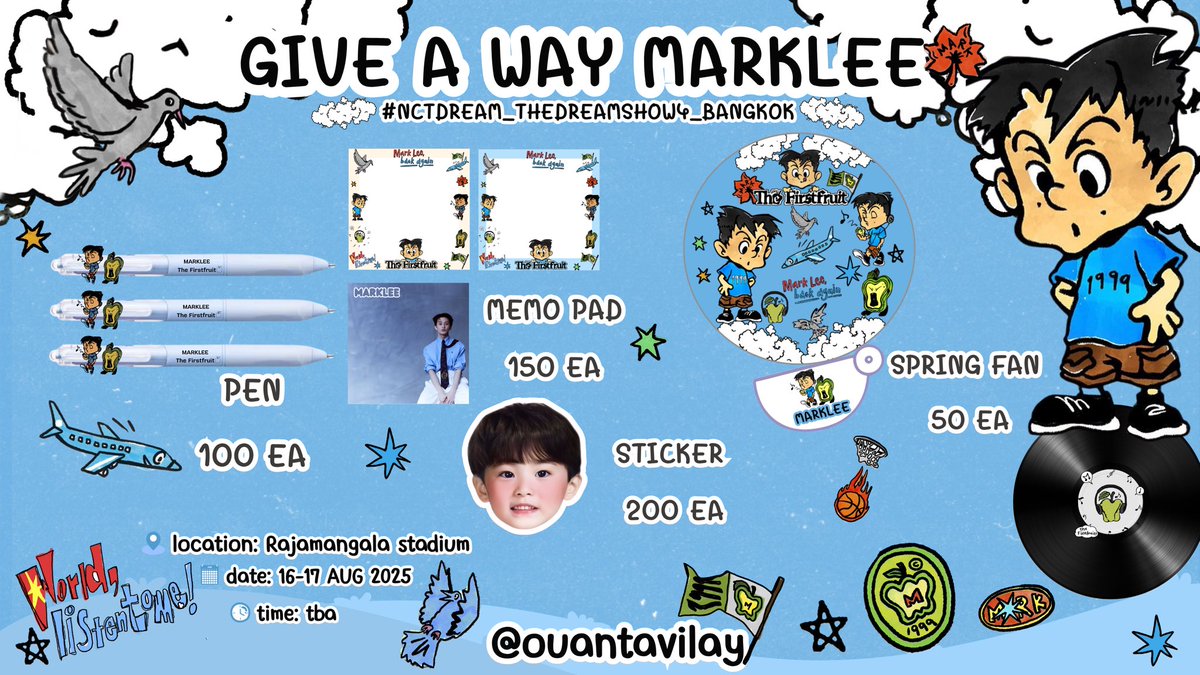 ouantavilay's tweet image. pls kindly rt 🩵🩵
giveaway for markf 🐯 &amp;amp; nctzen

🎯retweet &amp;amp; show this tweet🩵
ไม่ถามชื่อแอคไม่รีต่อหน้านะคะ

🗓️date : 16-17 aug
🏟️ : Rajamangala stadium
🕝time : tba

#THEDREAMSHOW4_in_BKK
#NCTDREAM_THEDREAMSHOW4_BANGKOK 
#NCTDREAM_THEDREAMSHOW4inBKK
