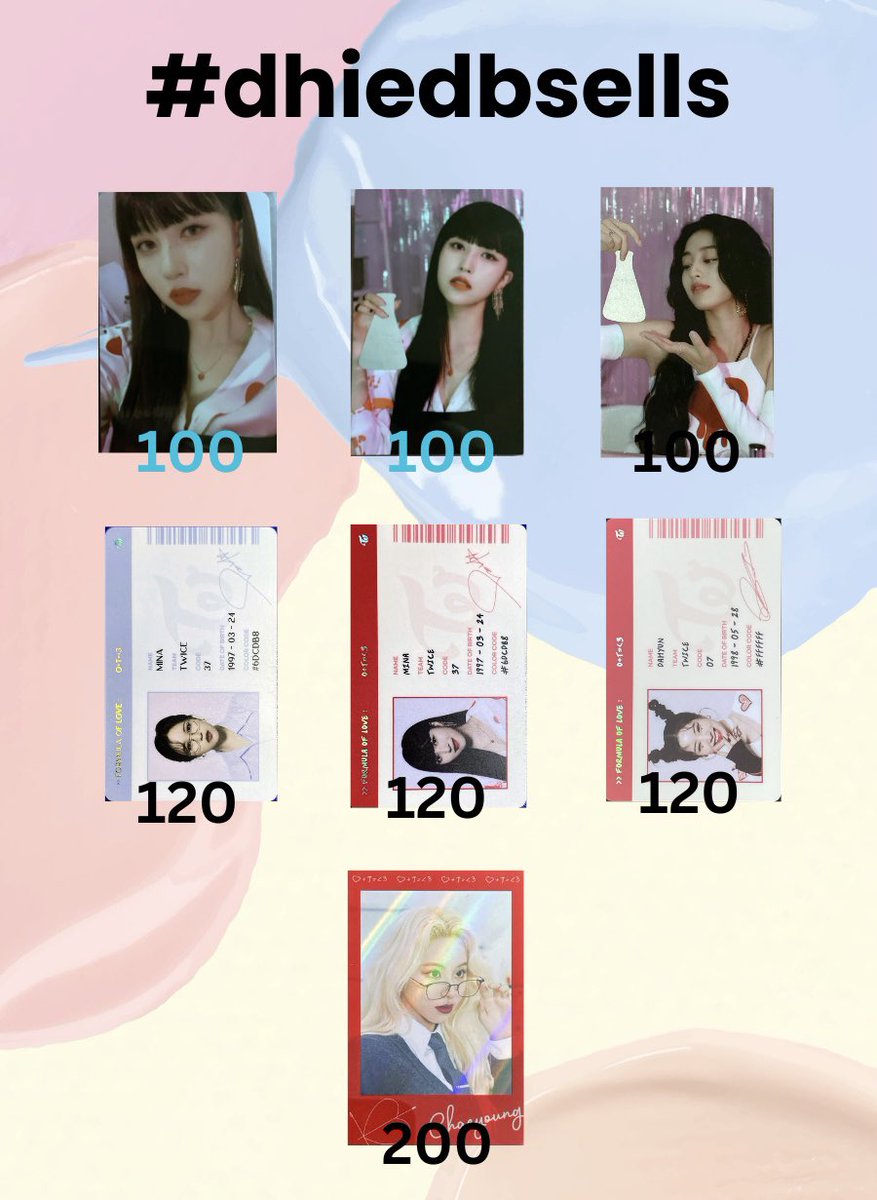 dhiedbbns's tweet photo. WTS/LFB TWICE Formula of Love Photocards

Prices found in picture, highly negotiable!

📍Pasig City, NCR

#dhiedbsells

🏷️ ph Mina jihyo tzuyu dahyun chaeyoung withmuu pob https://t.co/gdo3kOLSxv