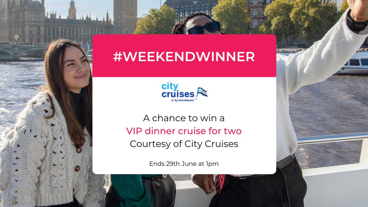 There's just three hours left to be the next #WeekendWinner 🚨

This week, one lucky winner will win two tickets for a dinner cruise + VIP package 🤩

Enter now for a chance to win 👉 ow.ly/ATRB50Wg3Om

Good luck 🤞

Ends 29/06 at 1pm. T&amp;Cs apply ⌛