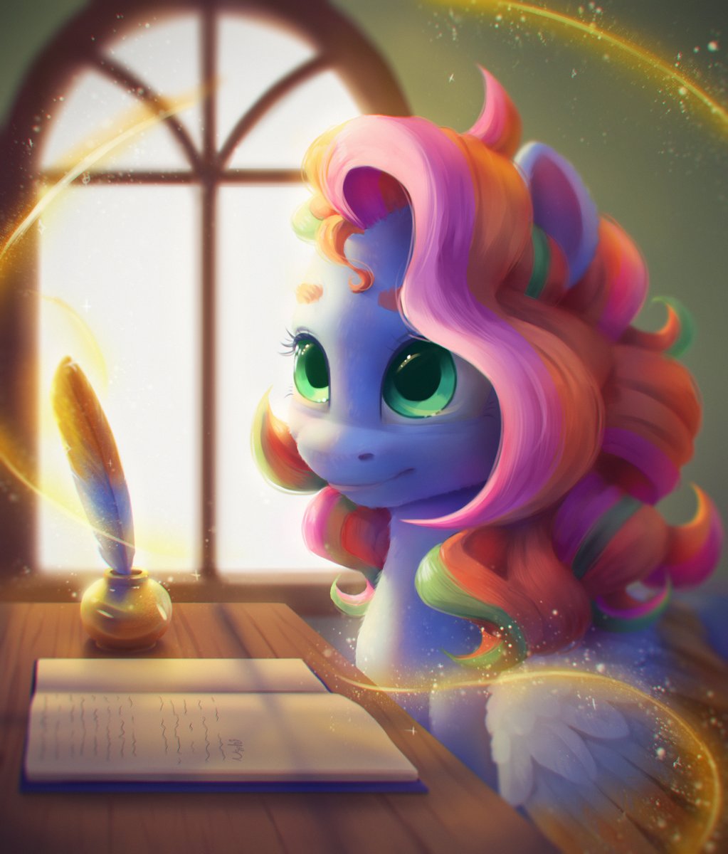 She wonders if she could fly again someday✨
5th redraw, I am finally happy with this one but there is still a lot of room for improvement 

#mylittlepony #mlpart #redraw