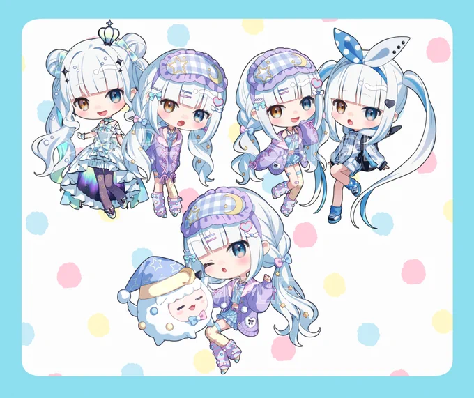 神楽めあちゃん7周年記念グッズのSDイラスト&パジャマデザインを制作させていただきました!祝7周年